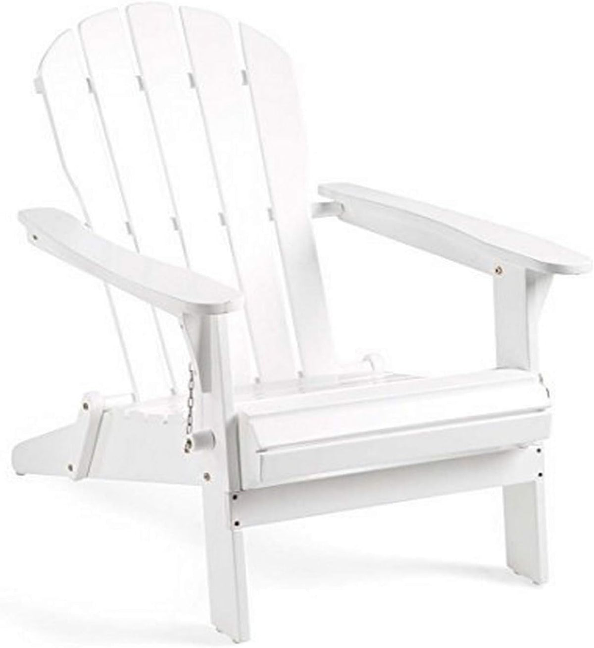 Foldable Eucalyptus Adirondack Chair, White Z701519