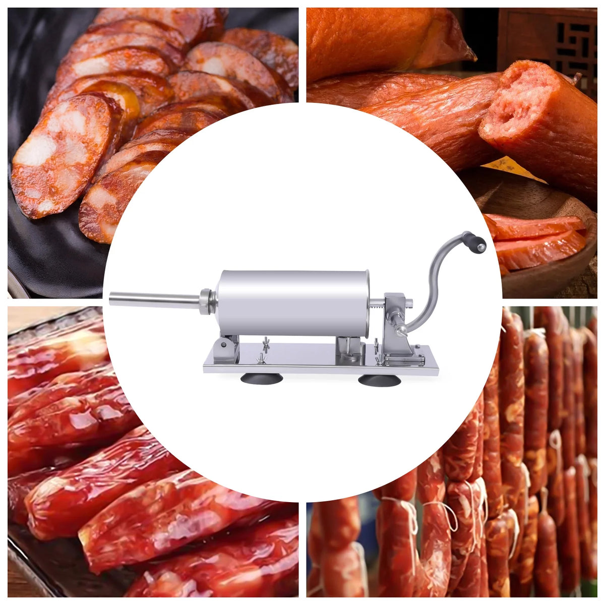 Manual Stainless Steel Horizontal Sausage Maker 4L V61026