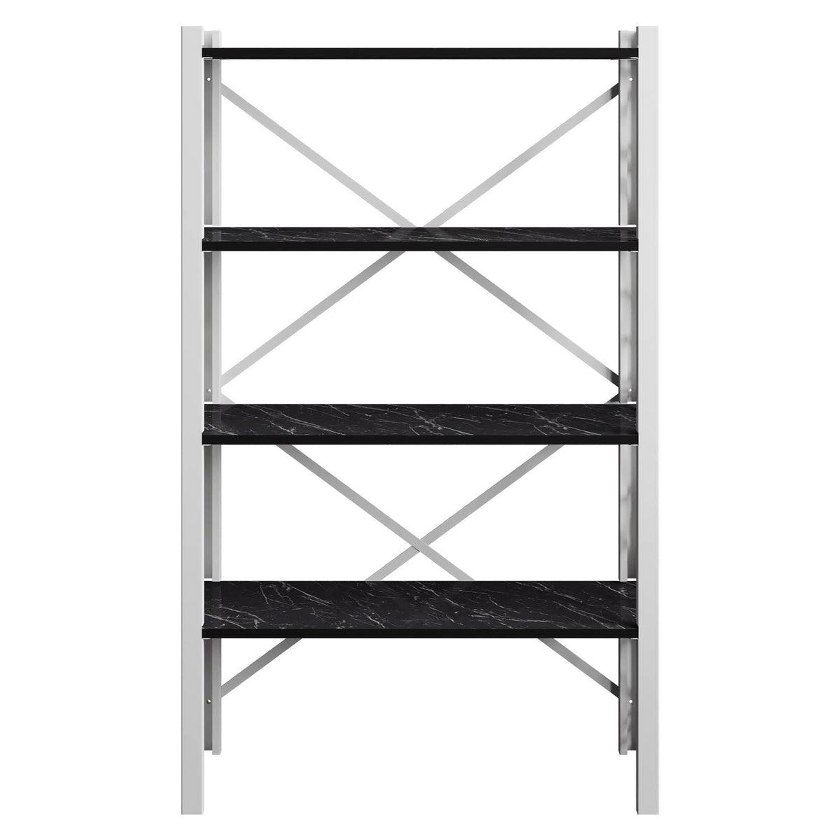 White Metal Wood Bookcase R3051