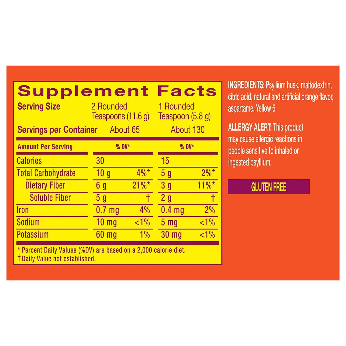 Orange Fiber Supplement Smooth Powder (260 doses) I568133