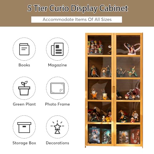 68" Curio Display Cabinet with Acrylic Glass Door R7629