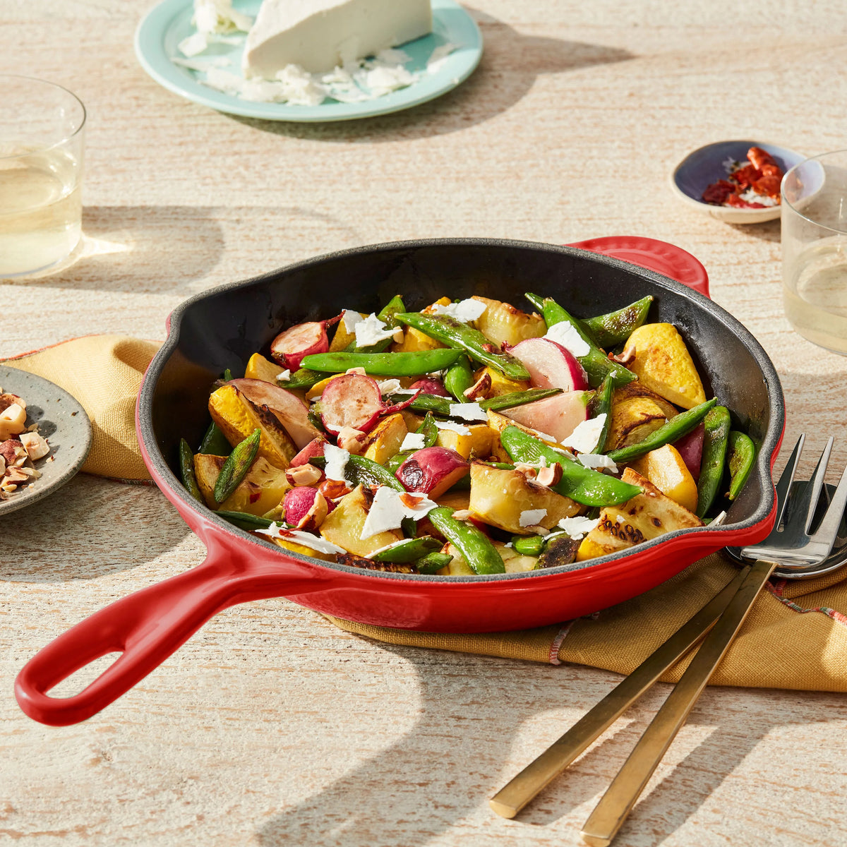 Enameled Cast-Iron 10-1/4-Inch Skillet with Iron Handle C255727