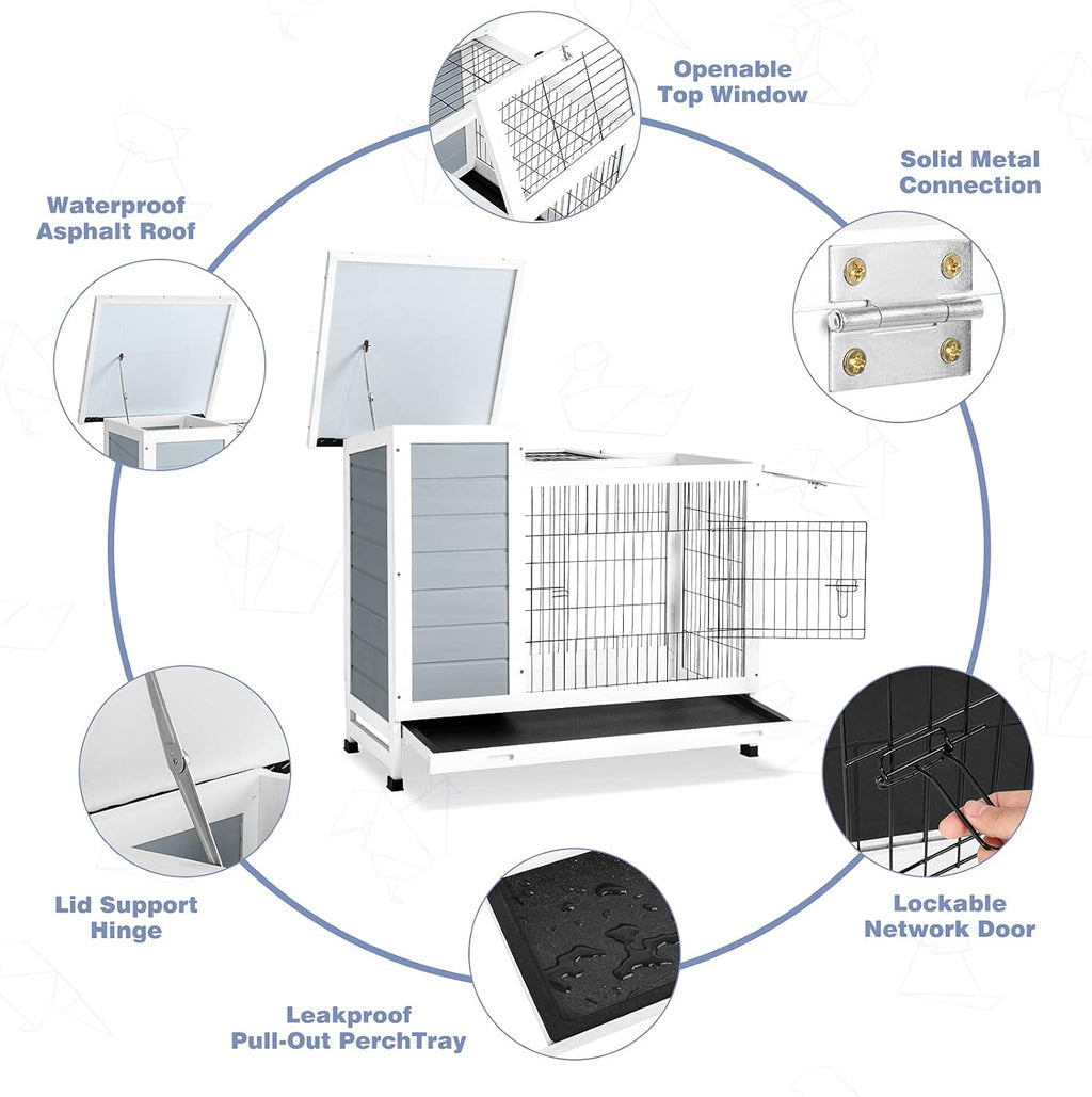 2 Story Rabbit Cage with Ventilation Door Removable Tray P972