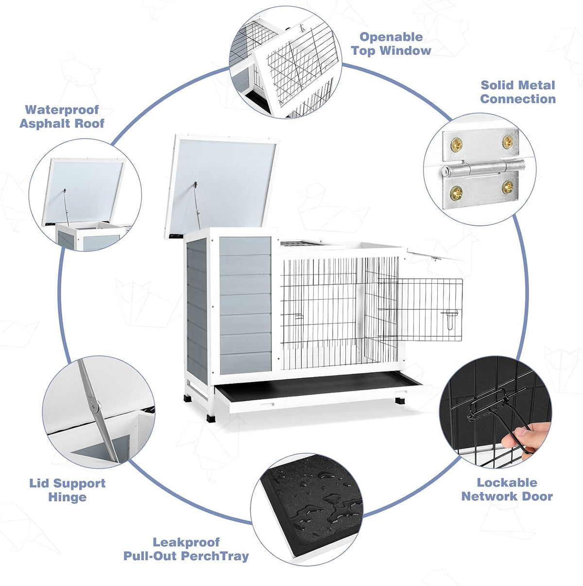 2 Story Rabbit Cage with Ventilation Door Removable Tray P972