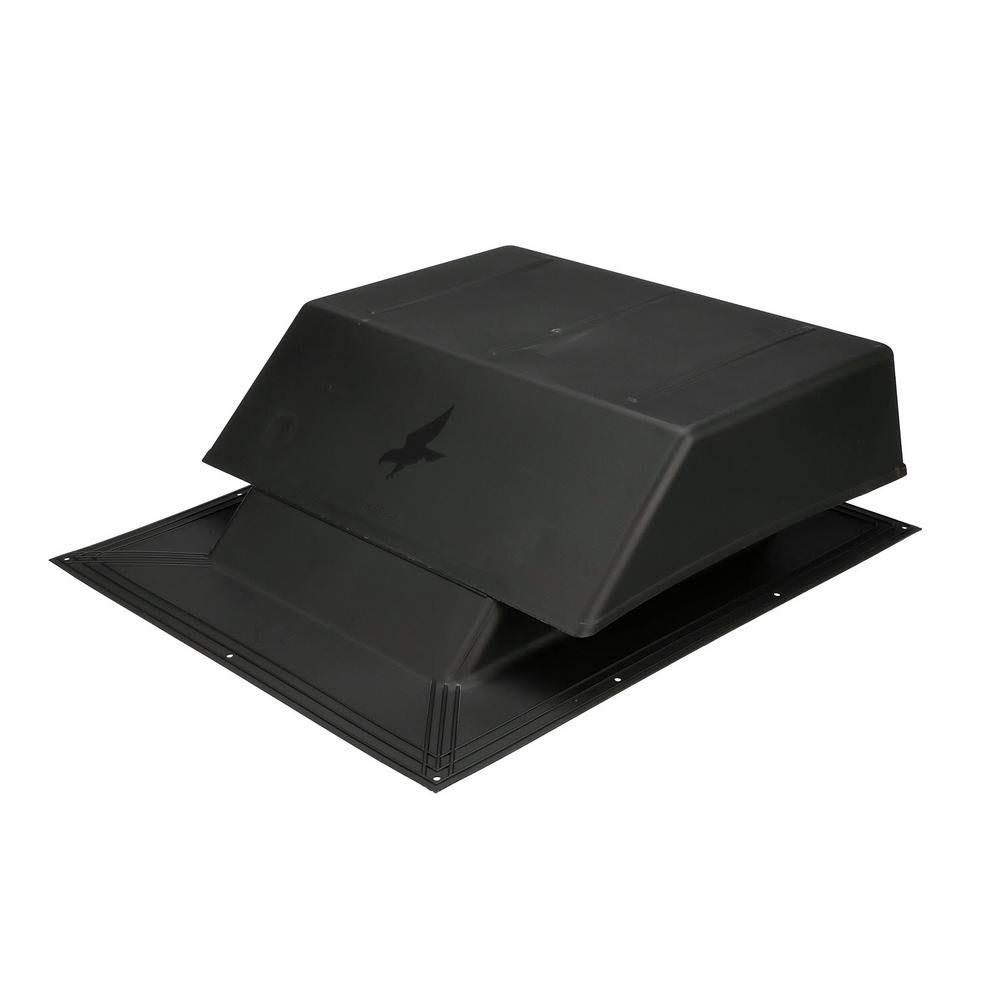 Black Plastic Slant-Back Roof Louver Static Vent D62808