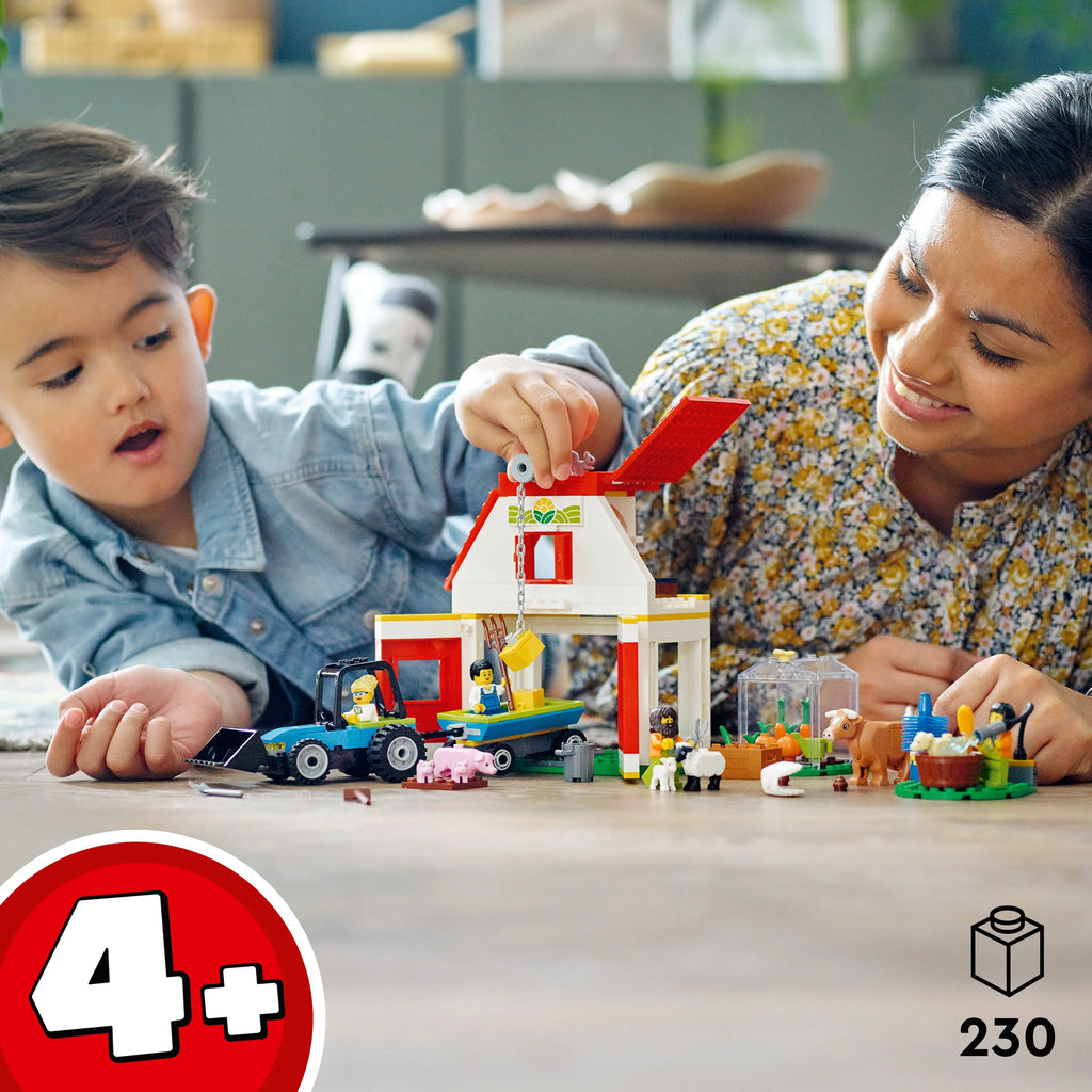 Barn & Farm Animals Playset with Tractor and Trailer E87841
