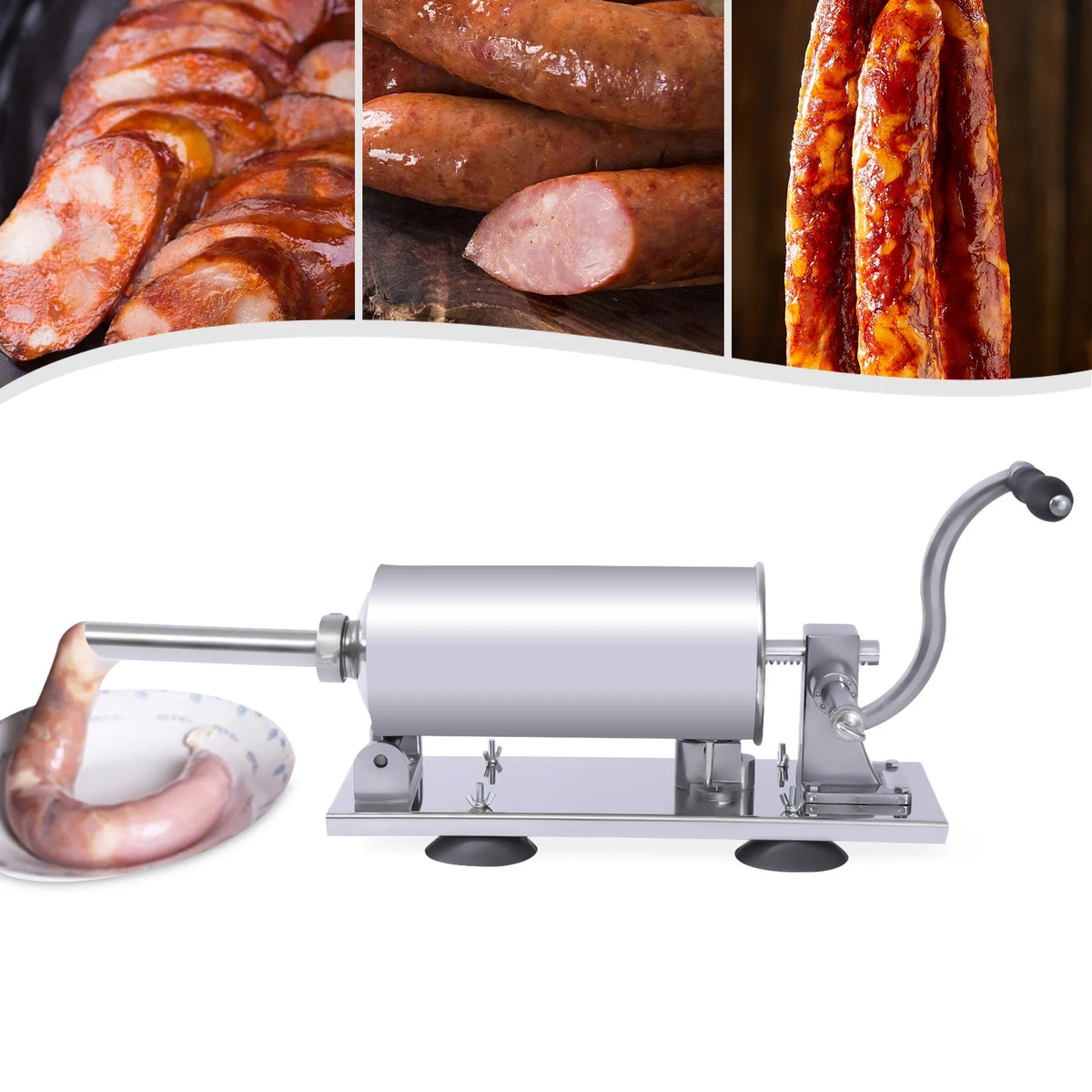 Manual Stainless Steel Horizontal Sausage Maker 4L V61026