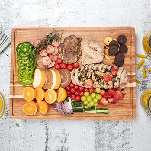 XL Acacia Wood Cutting Board with Juice Groove K909