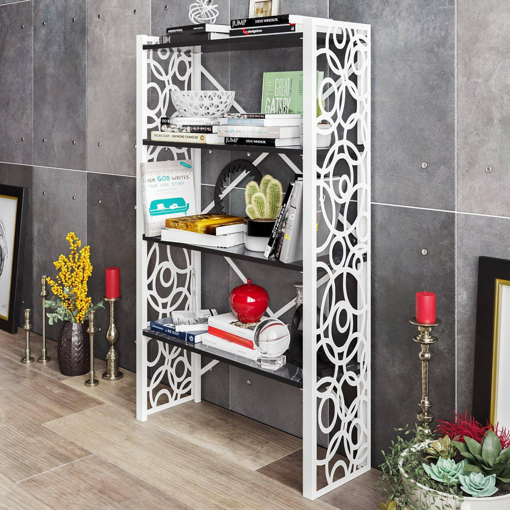 White Metal Wood Bookcase R3051