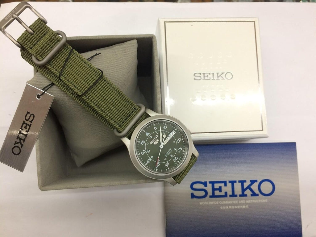 Green Canvas Stainless Steel Automatic Watch V107