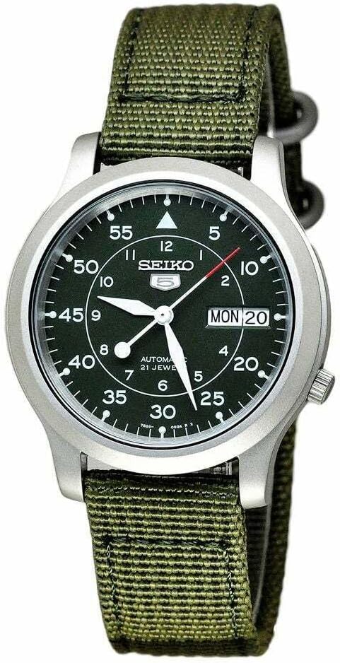 Green Canvas Stainless Steel Automatic Watch V107