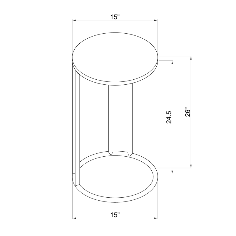 Gold Metal Accent C Table M814025