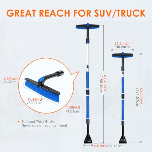 47.2" Ice Scraper with Extendable Snow Brush and Foam Grip Z807311
