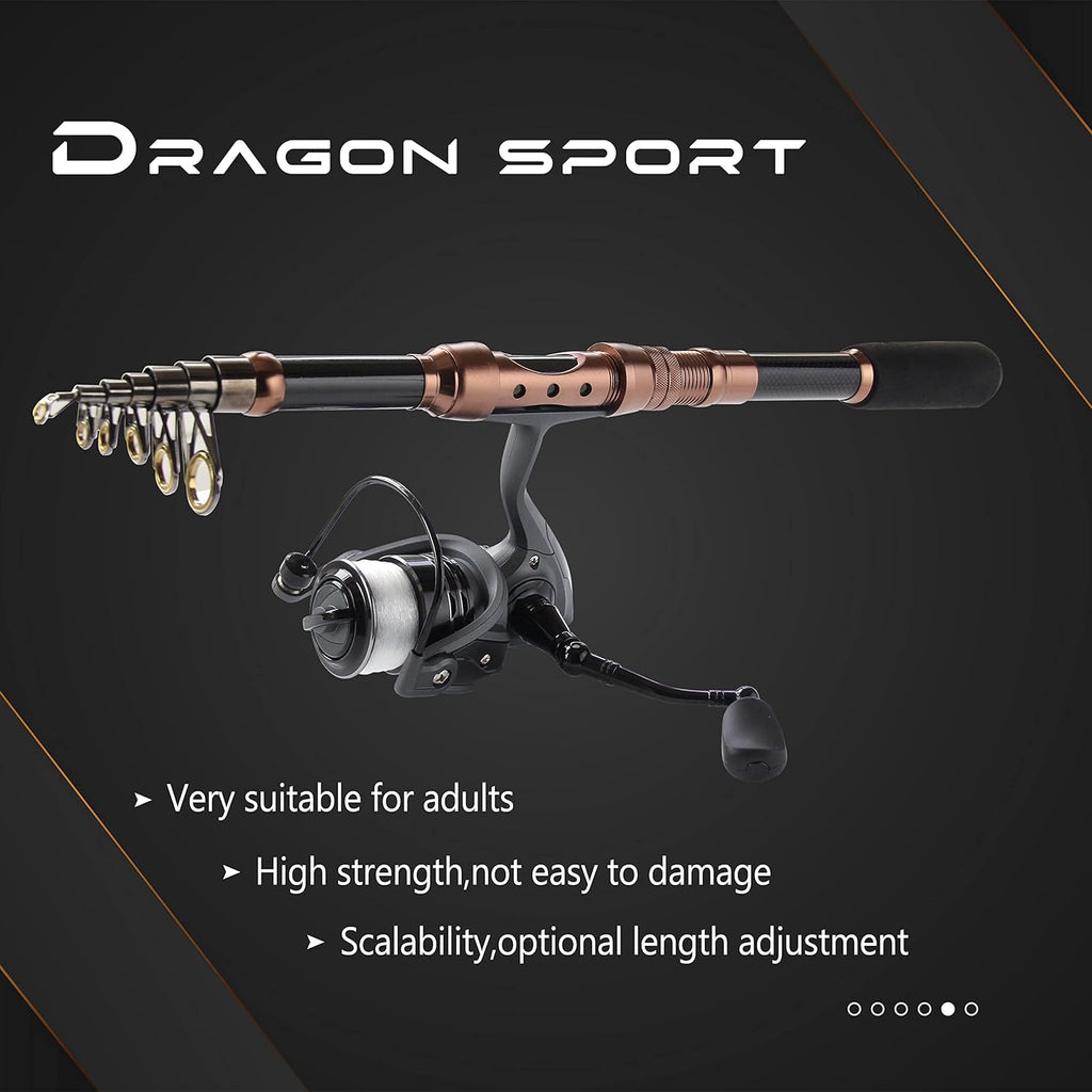 2.4m Carbon Fiber Telescopic Fishing Rod with Reel Combo O85723