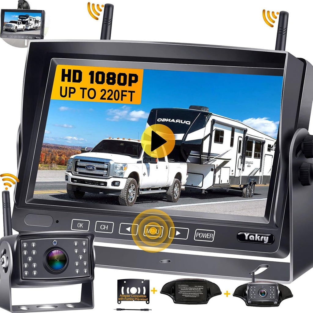 HD 1080P 7 Inch Monitor Wireless Backup Camera System V365823