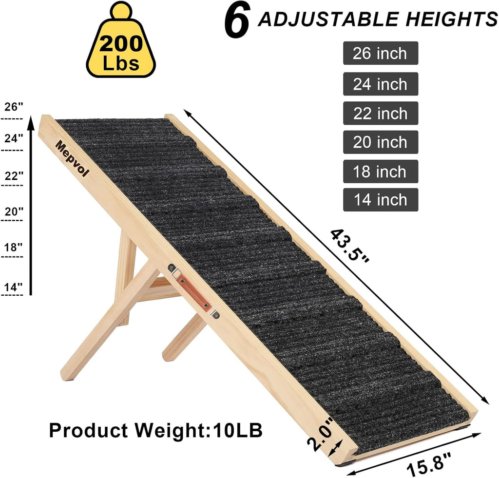 43.5" Long Wooden Pet Ramp with 8 Steps S869