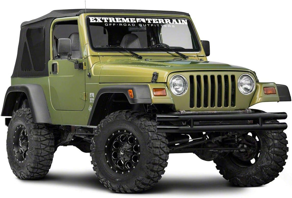 Gloss Black Double Tubular Front Bumper I76139