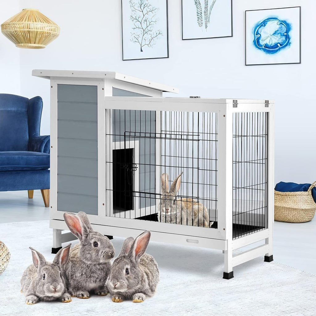 2 Story Rabbit Cage with Ventilation Door Removable Tray P972