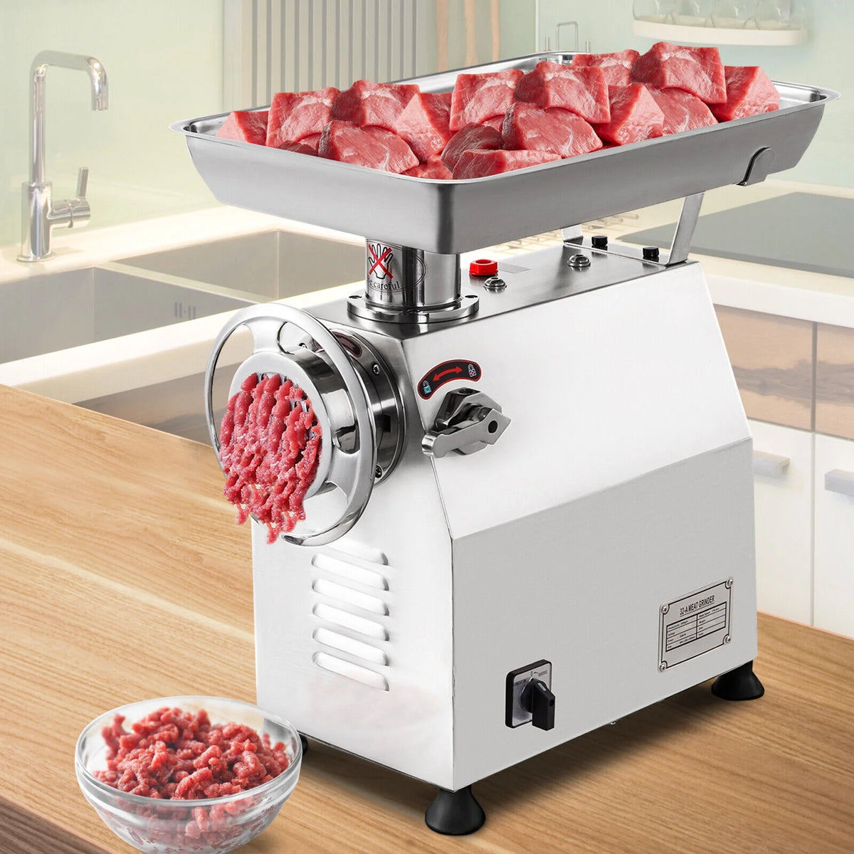 Commercial Electric Meat Grinder 2200W Stainless Steel Z924519
