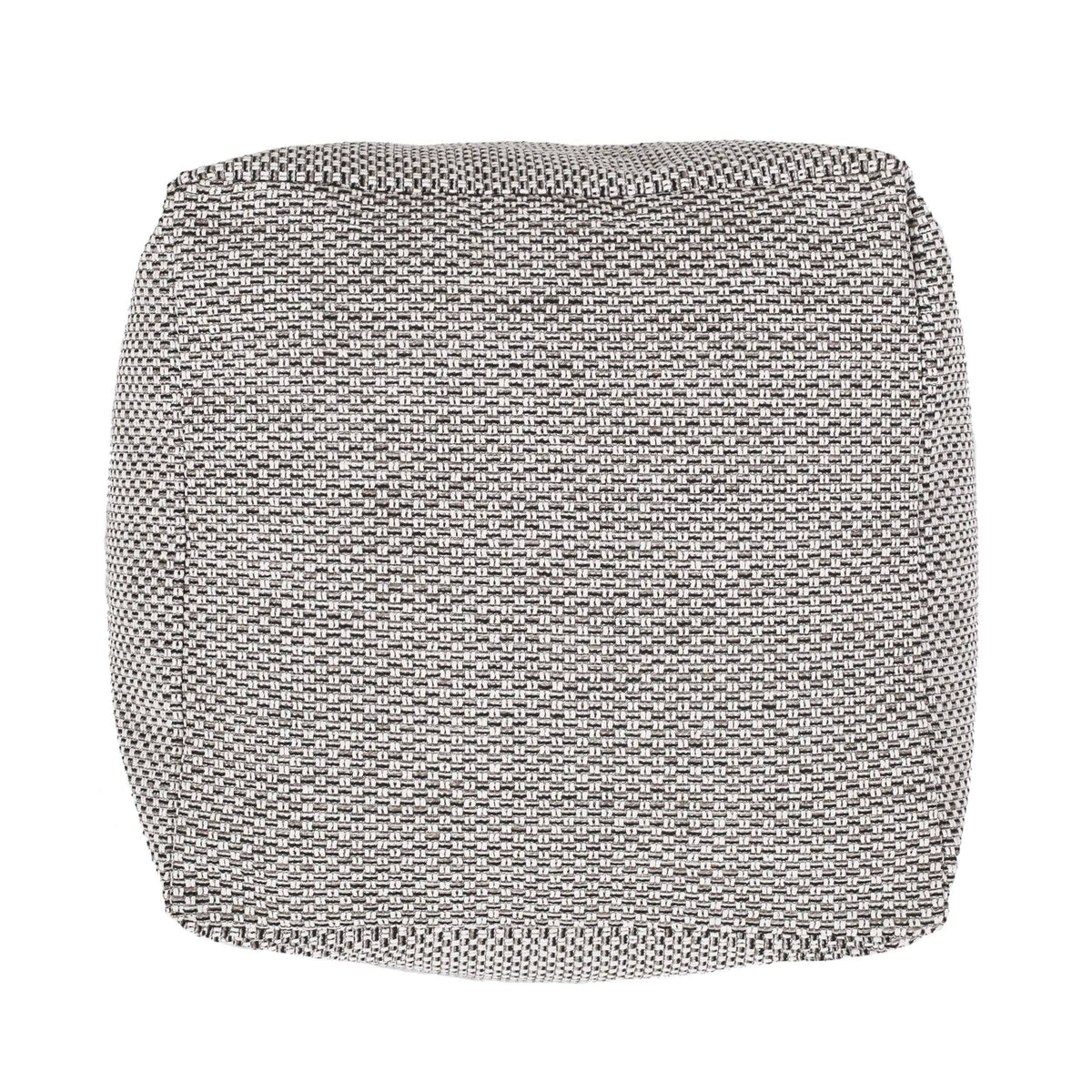 Brown Yellow Fabric Cube Pouf O7159