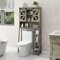 Over The Toilet Storage Cabinet with Sliding Barn Door C40024