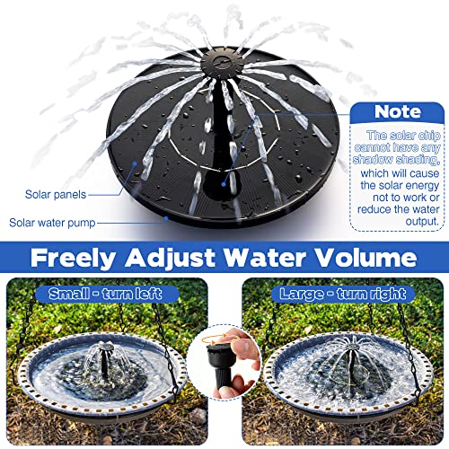 Solar Powered Bird Bath Fountain with 4 Water Spray P337