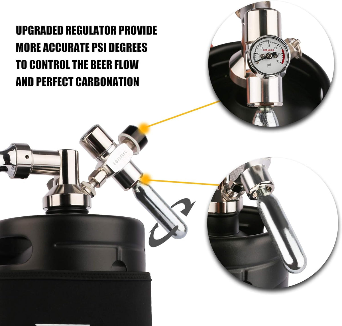 64oz Stainless Steel Pressurized Mini Keg with Cooler Jacket G83841