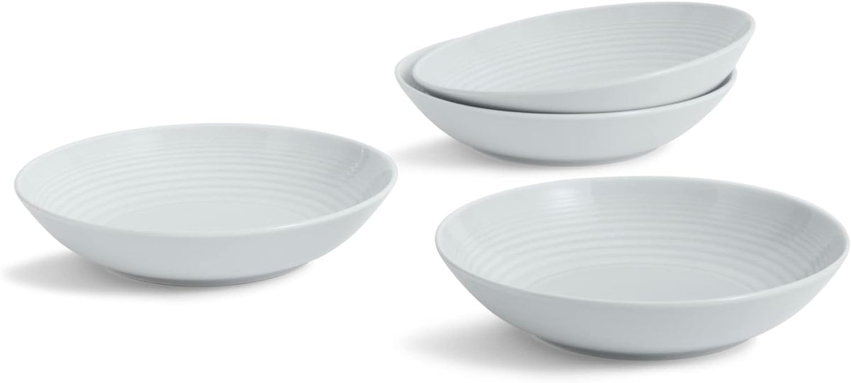 Set of 4 Light Grey Stoneware Pasta Bowl 9.5 inches T178918