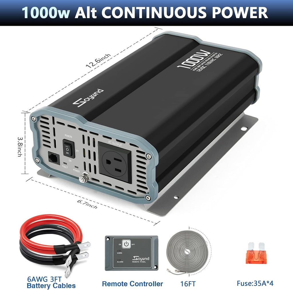 Pure Sine Wave 2000 Watt Power Inverter with Remote Controller L24626