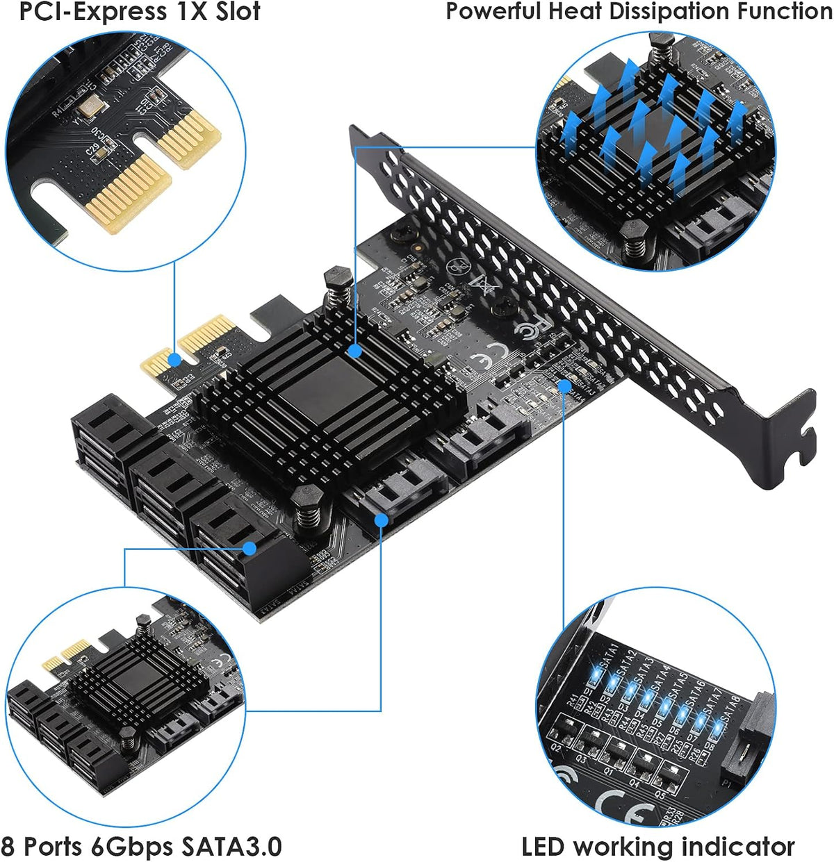 PCIe SATA Card 8 Ports K114624