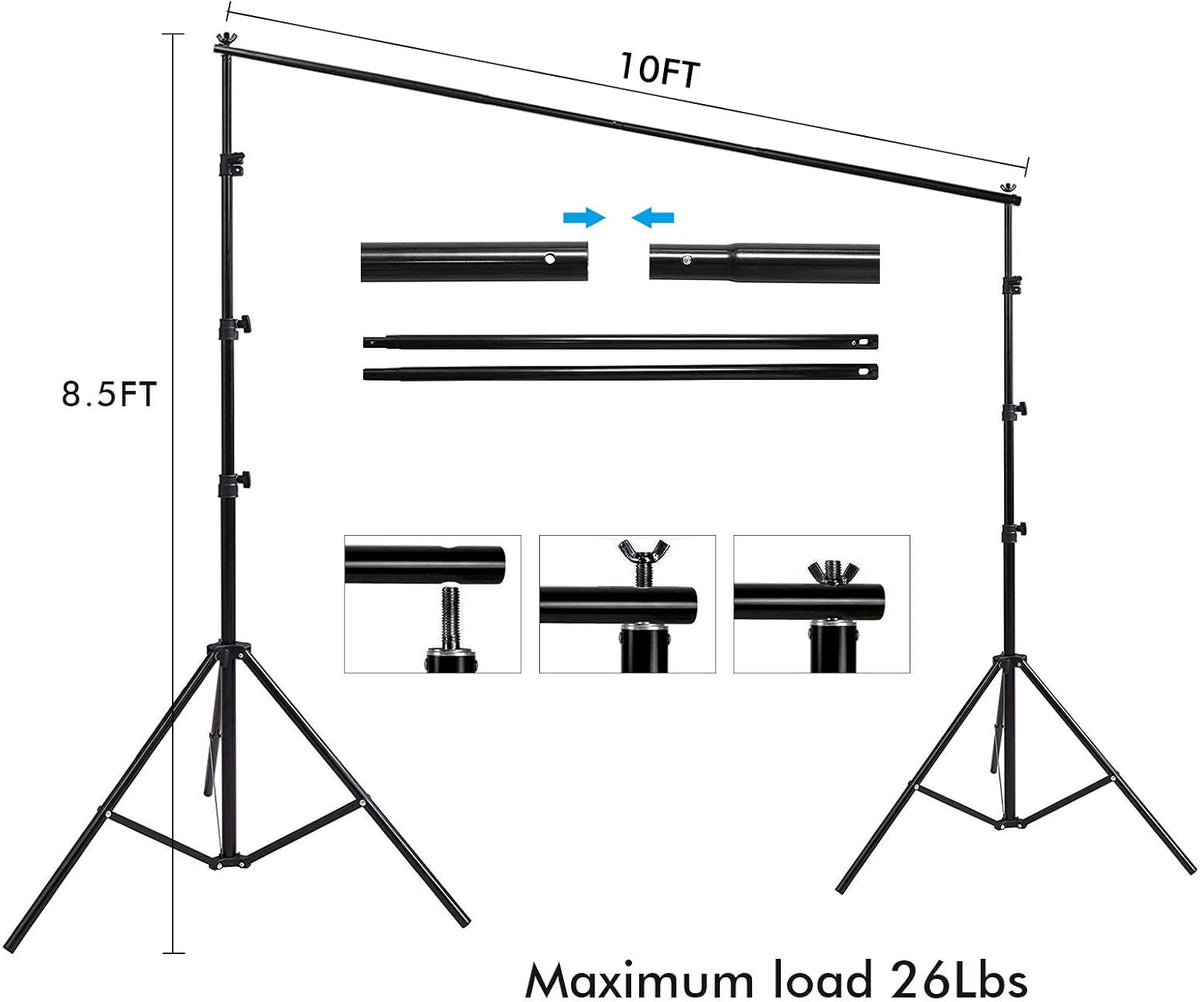 10 x 12ft Cotton Green Screen Backdrop with Stand and Carry Bag D681990