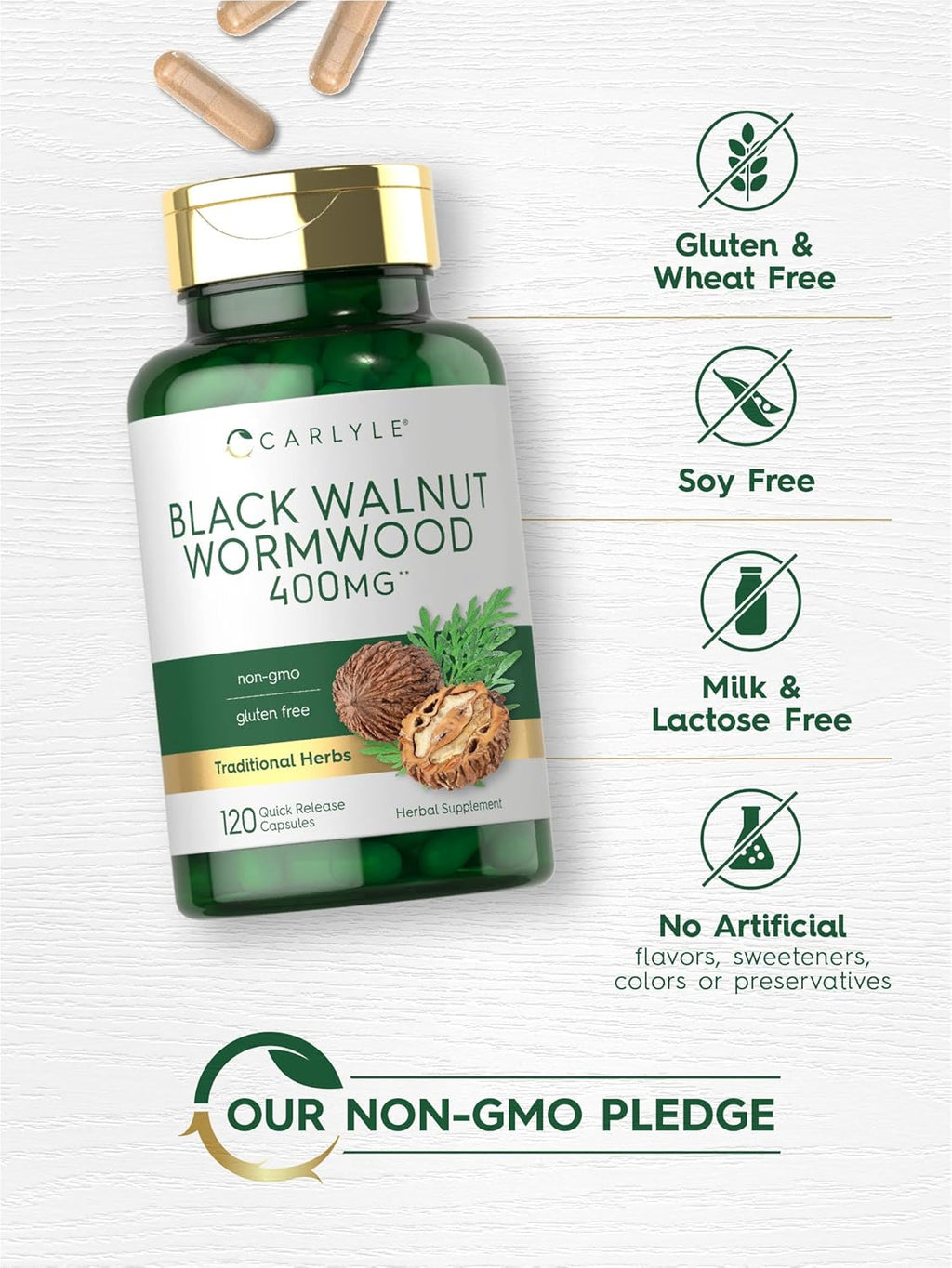 Black Walnut Wormwood 120 Capsules Herbal Complex M271