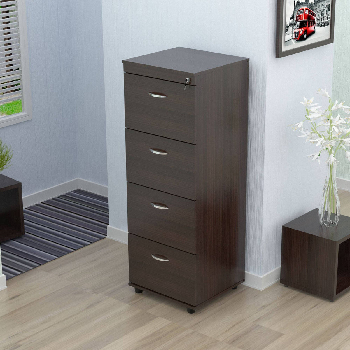 4-Drawer Espresso File Cabinet S78405