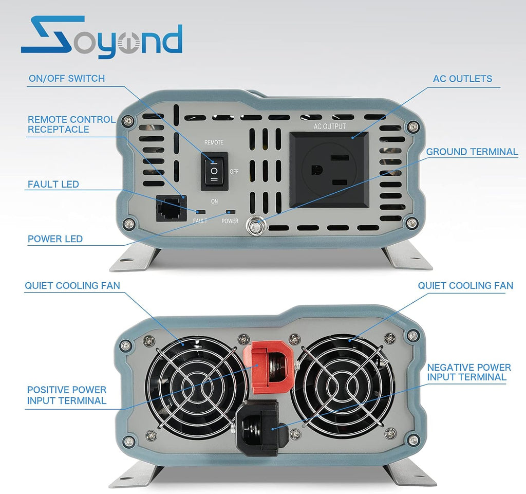 Pure Sine Wave 2000 Watt Power Inverter with Remote Controller L24626
