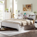 Dark Grey King Bed Frame with Bookcase Headboard and 4 Drawers R9751