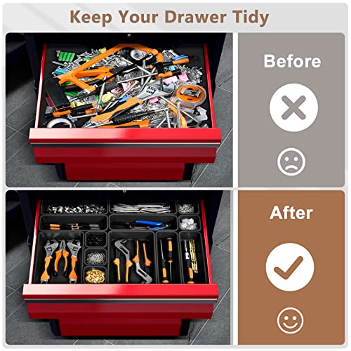 69 Pcs 5 Size Black Tool Box Organizer Tray Divider Set P462010