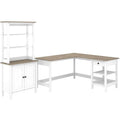 L Shaped Computer Desk with 5 Shelf Bookcase M7946