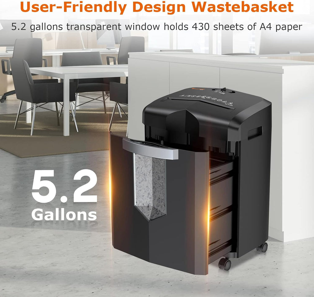 12-Sheet Micro Cut Paper Shredder with 5.2 Gallons Pullout Basket N804709
