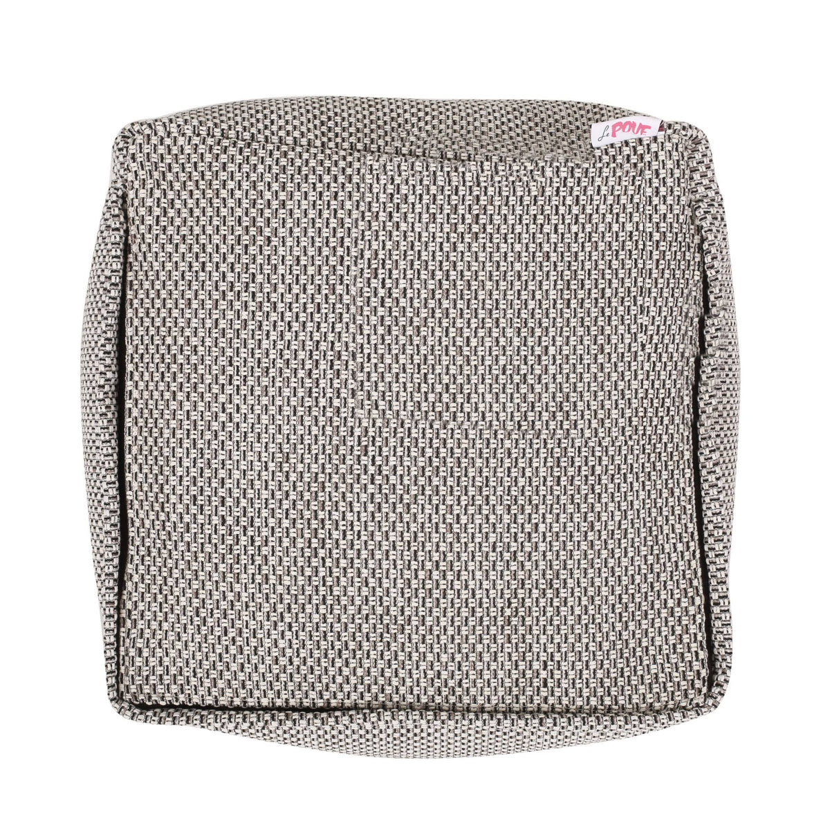 Brown Yellow Fabric Cube Pouf O7159
