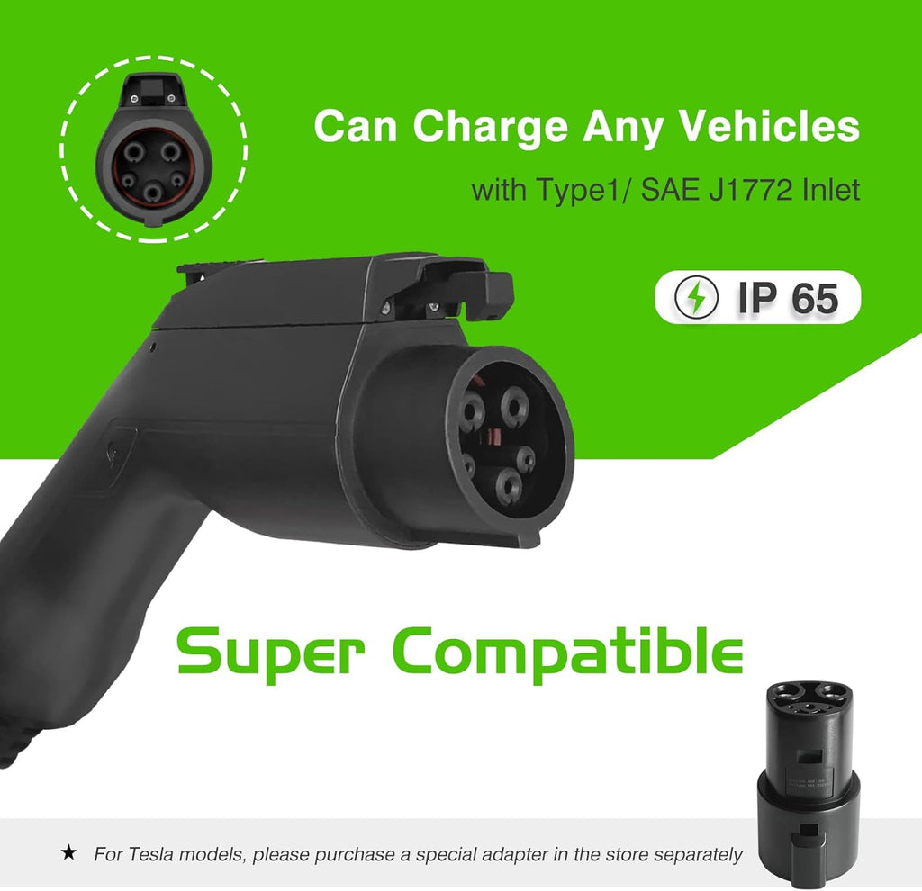 Portable EV Charger with NEMA 6-20 Plug and NEMA 5-15 Adapter S126012