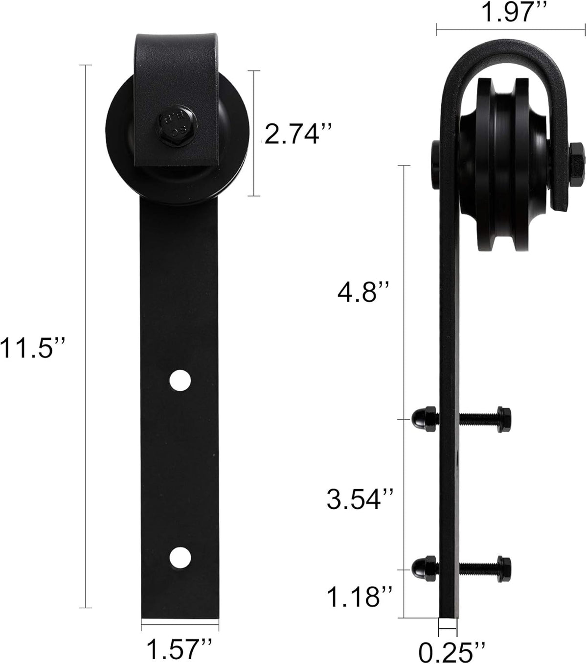 10FT Heavy-Duty Carbon Steel Sliding Barn Door Rail Kit R1680