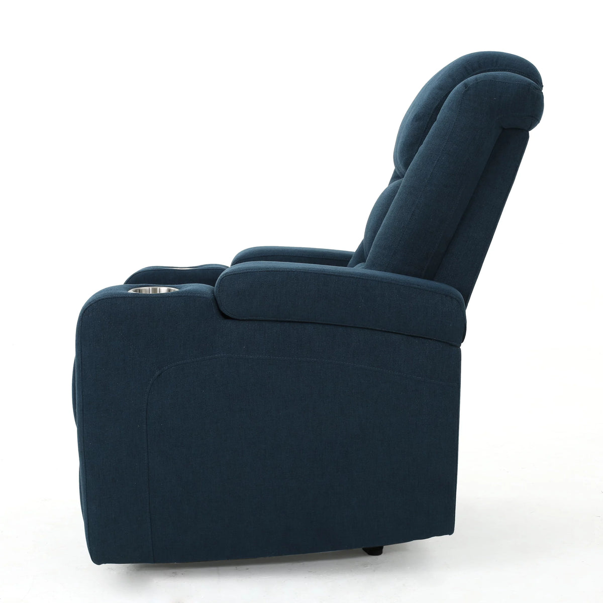 Navy Blue Tufted Fabric Power Recliner L8142