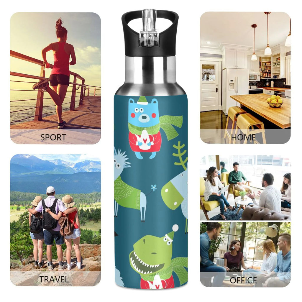 Stainless Steel Insulated Water Bottle with Straw Lid C347