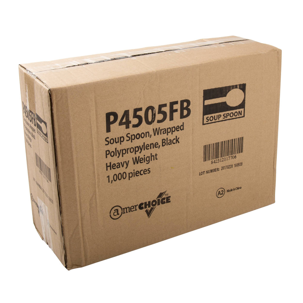 Black Polypropylene Soup Spoons, Case of 1000 U77896