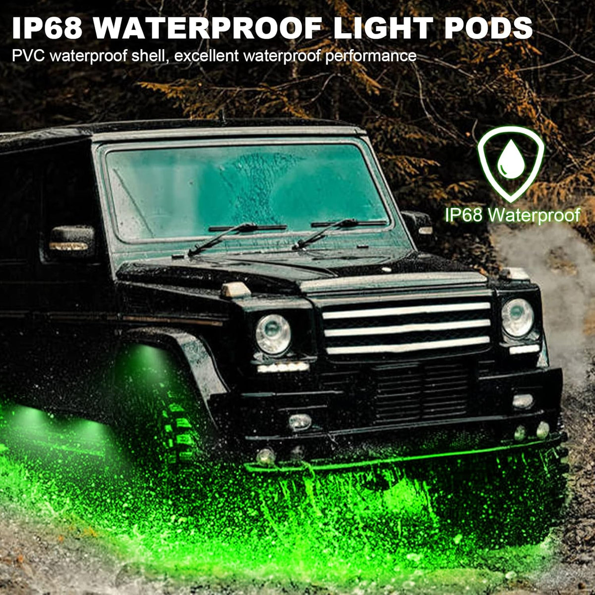 RGB LED Rock Lights 8 Pods Pack of 2 M421765