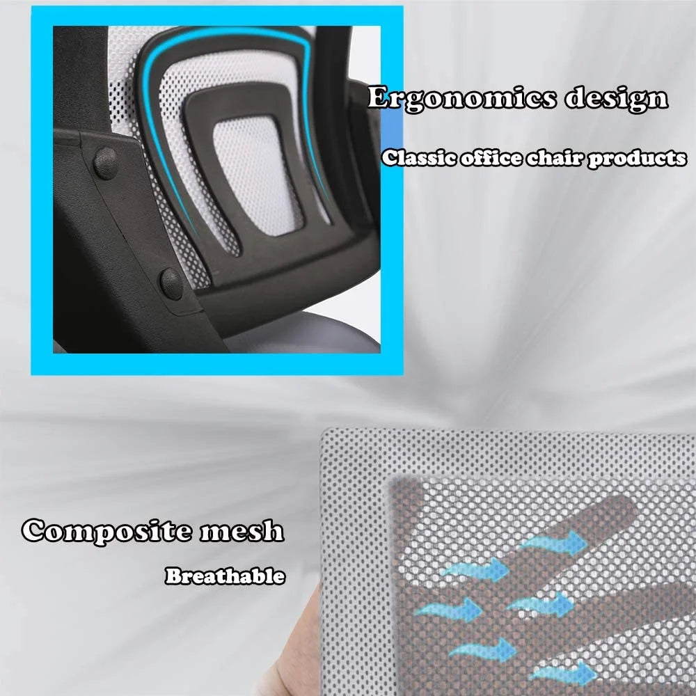 White Mesh Ergonomic Office Chair D77691