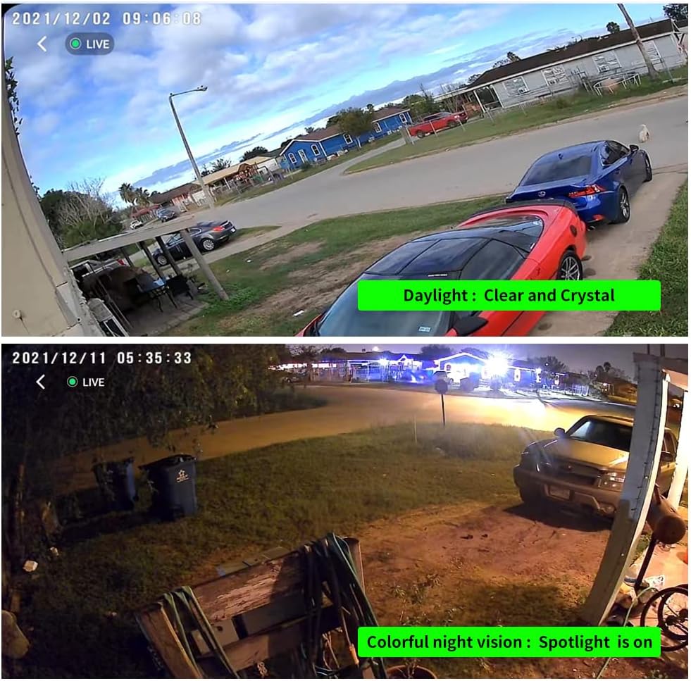 Wireless Outdoor Security Camera with Light Night Vision Rechargeable Battery AI Motion Detection S5864