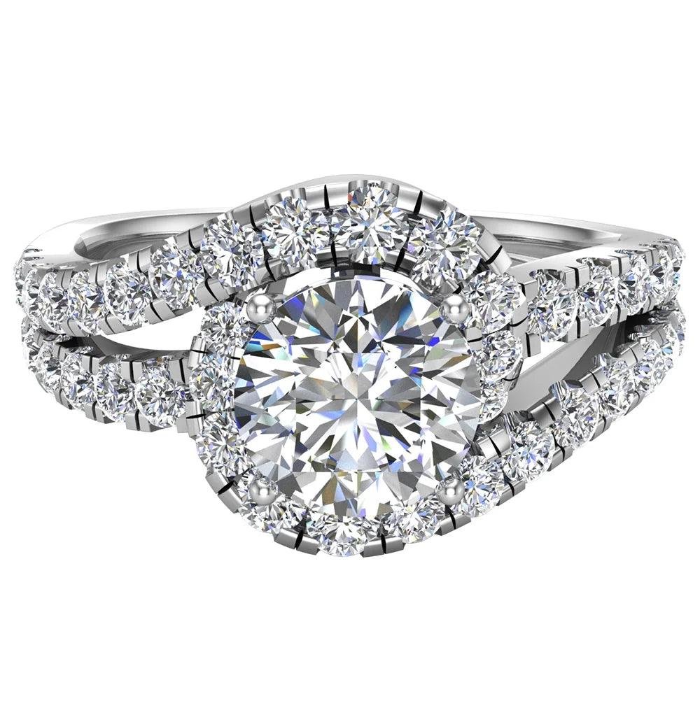 14K White Gold Diamond Engagement Ring 1.25 CT O8809