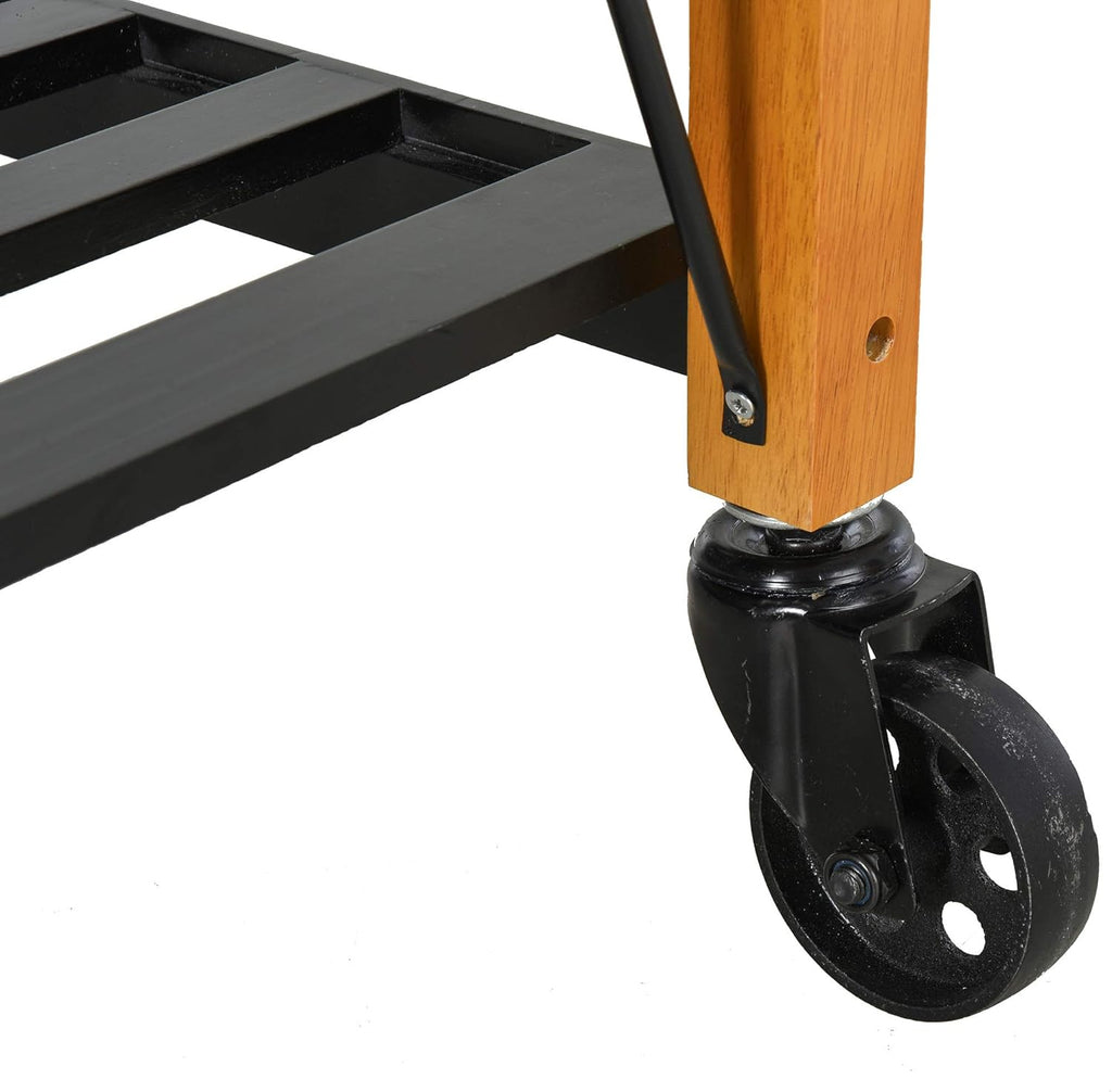 Kitchen Island Cart with 2 Drawers and Open Storage Shelves Z76854