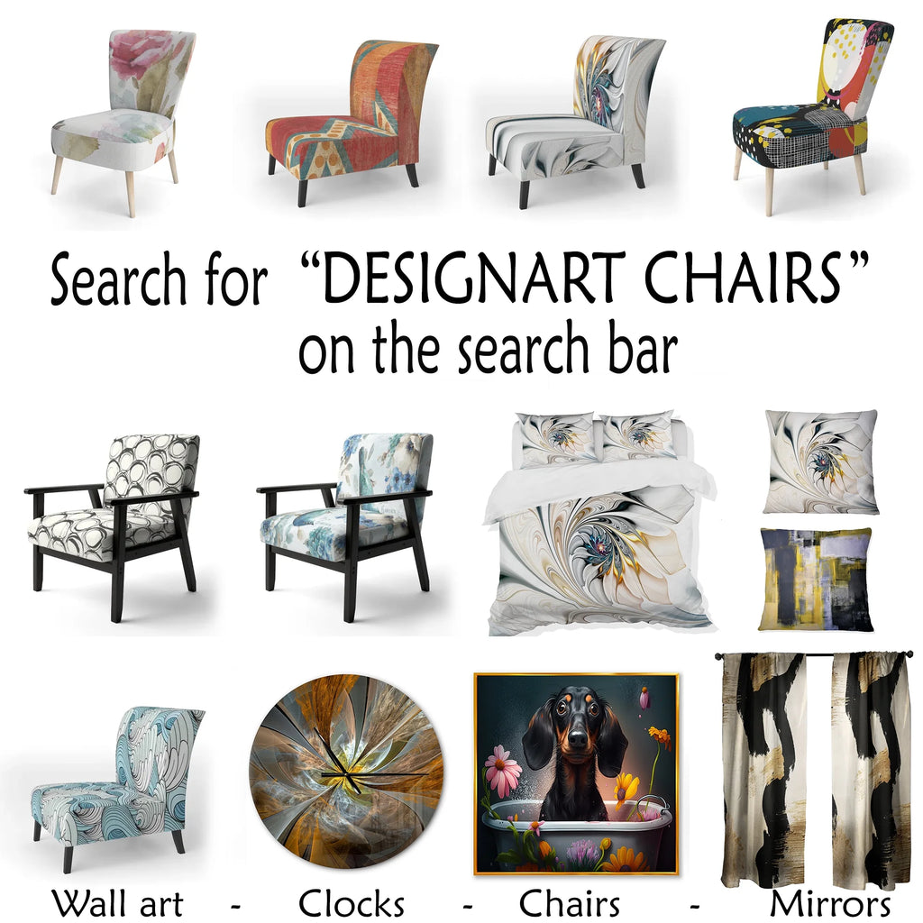 Upholstered Floral Accent Chair H1082